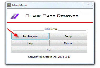 running blank page removal
