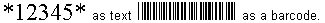 text being shown as a barcode